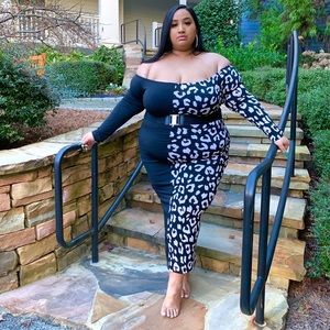 Half Print Stretch Dress